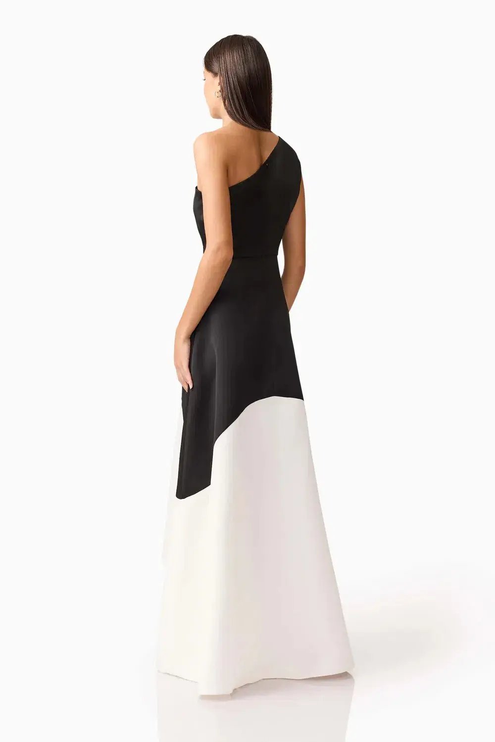 Elliat - Sorrel One Shoulder Gown in Black & White - Size 14 photo 5
