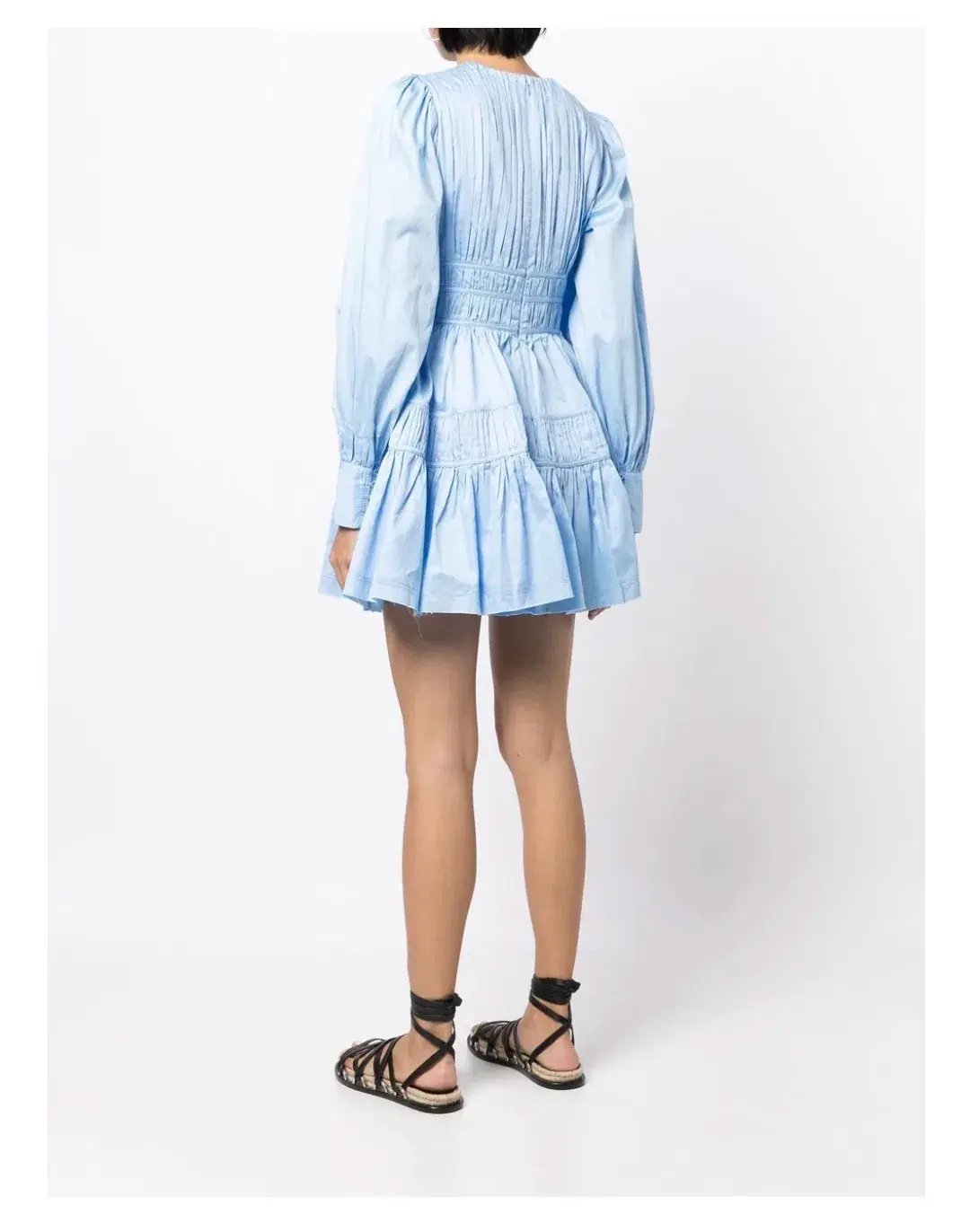 Aje Fallingwater Gathered Mini Dress Blue Size 12 / L photo 2