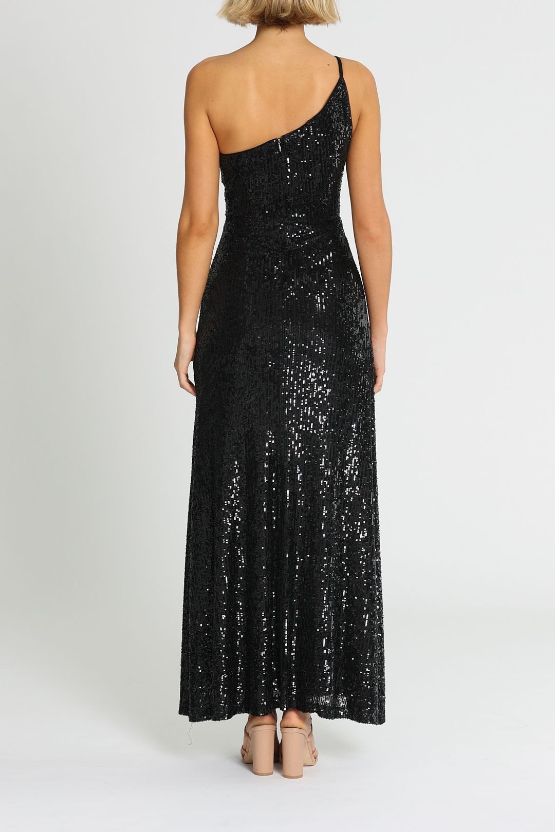 Elle Sequin Black Gown - Black photo 3