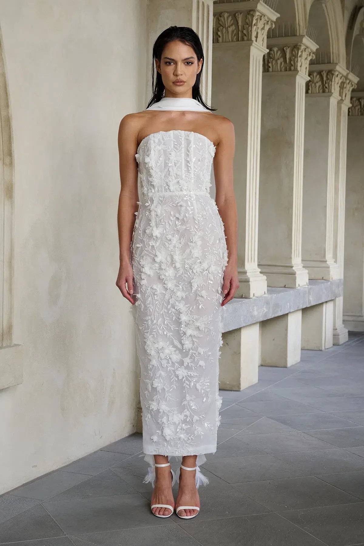 Eliya The Label Paulina Midi Dress White Size 14 photo 3