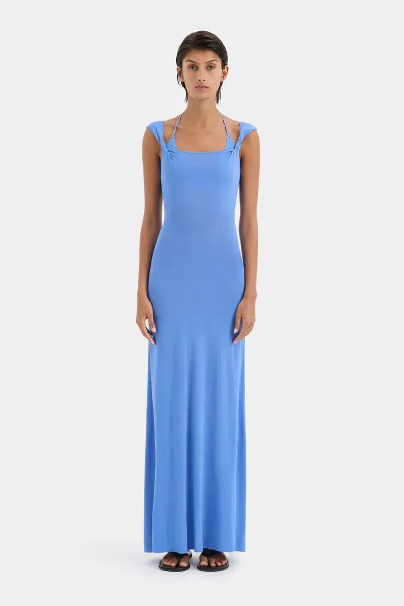 Sir The Label Valejo Halter Dress Blue Size 6 photo 3