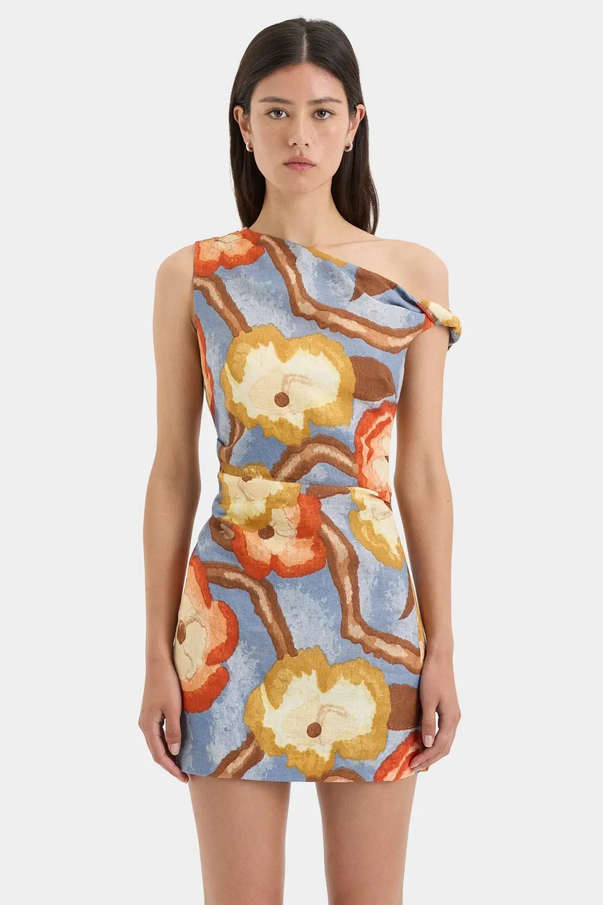 Sir The Label Avery Twist Mini Dress Camellia Floral Print Size 12 photo 2