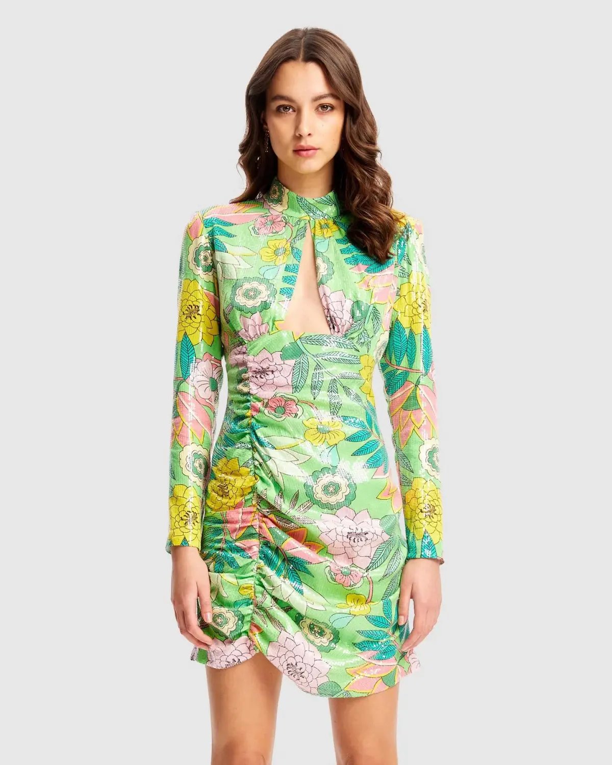 Alice McCall All That Glitters Mini Dress Green/Multi Size 12 photo 5