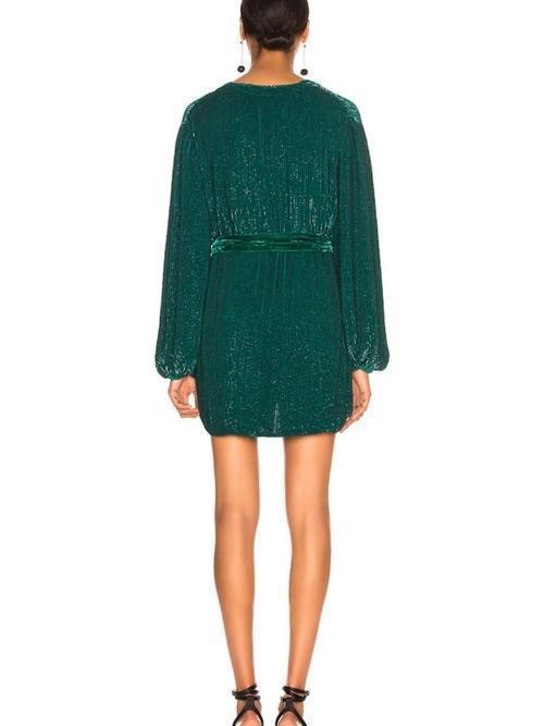 Retrofete Gabrielle Robe Dress Emerald Size 6 photo 3
