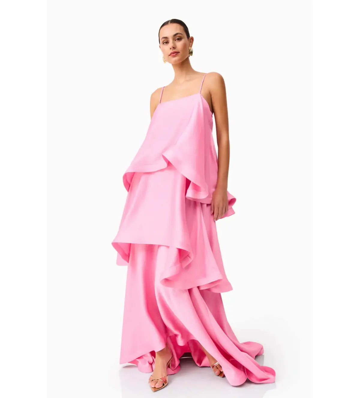 Elliat Tilly Tiered Maxi Dress in Pink Size XS/AU 6 photo 2