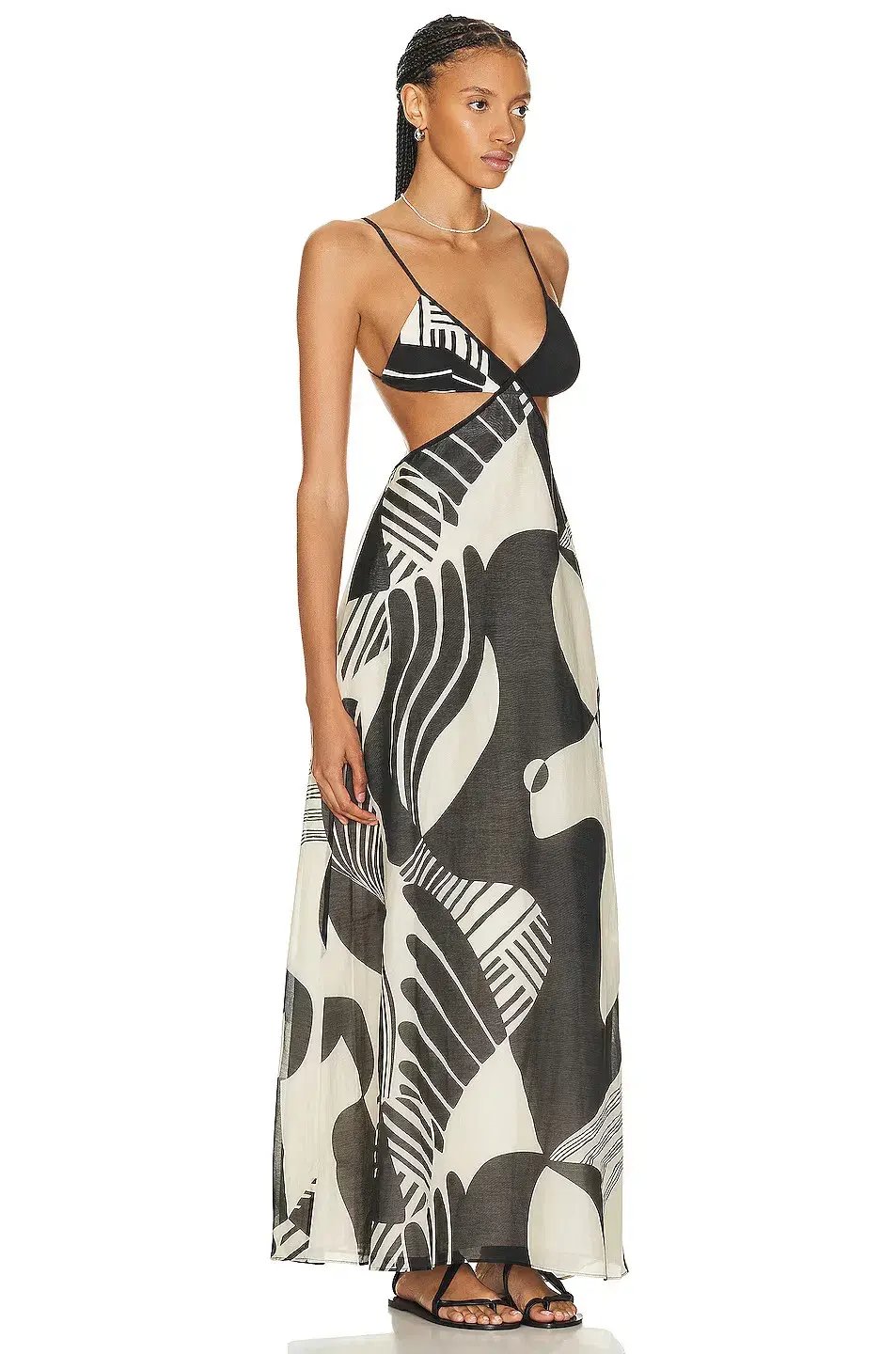 Sir the Label Realisme Cut Out Dress Print Size 6 photo 2