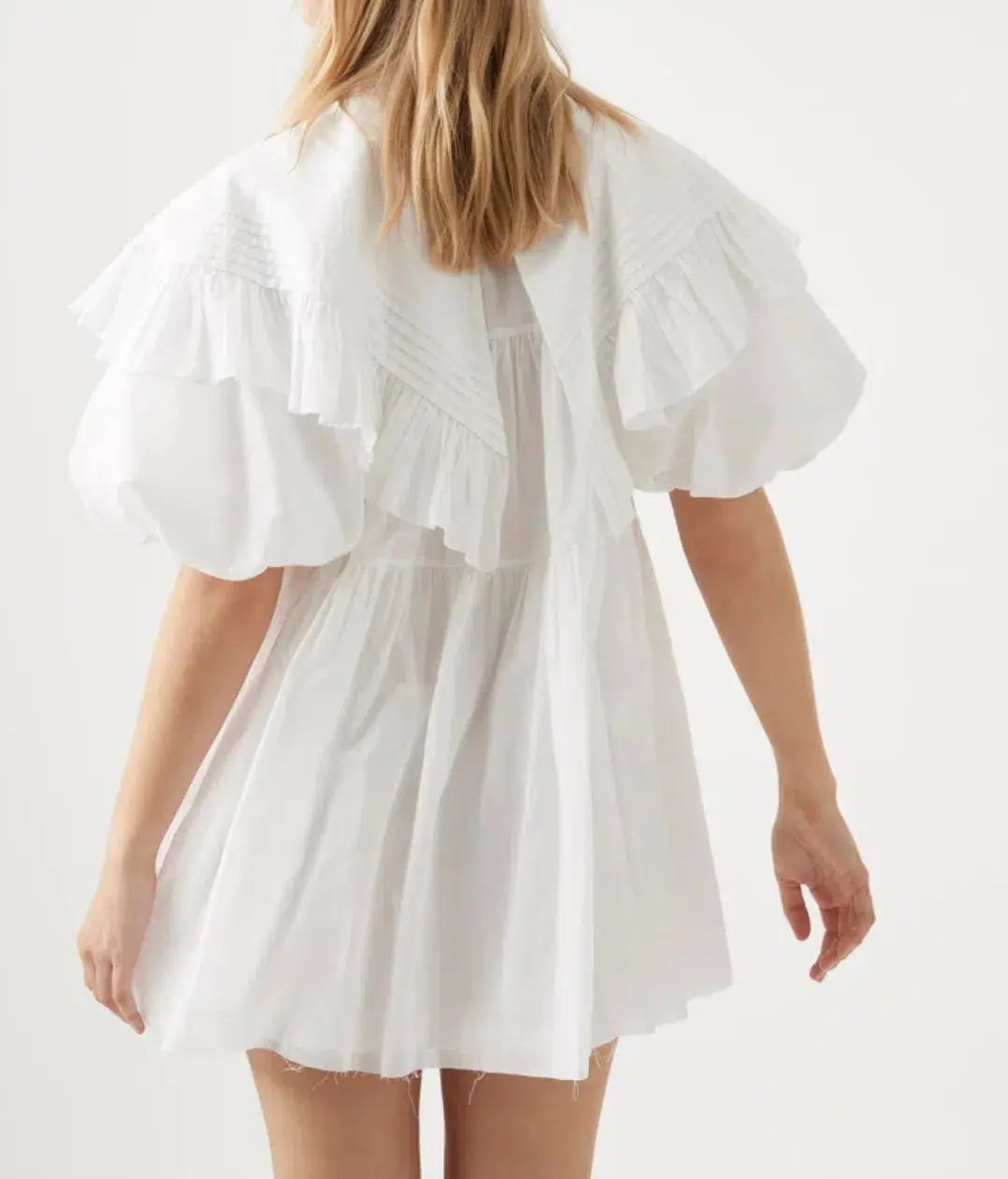 Aje Pablo Bib Smock Mini Dress Ivory Size 8 / S photo 3