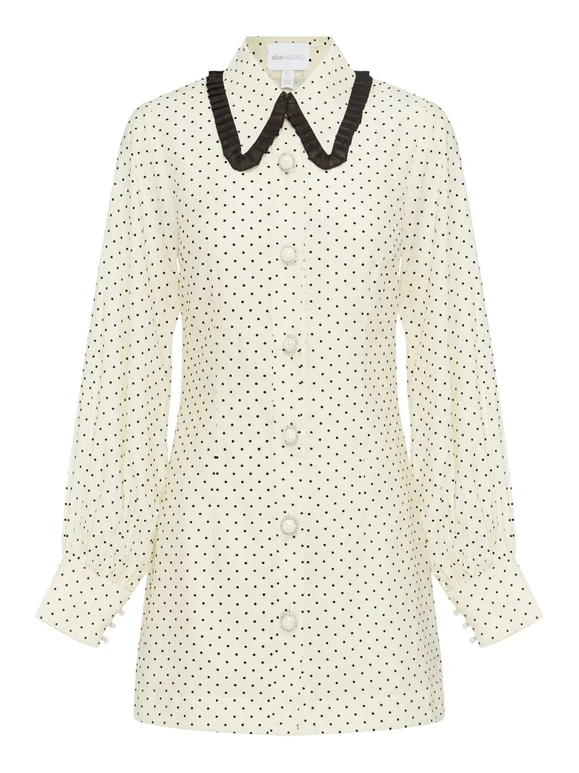 Alice McCall Dream Mini Dress Polka Dot Ivory Size 4 AU photo 4