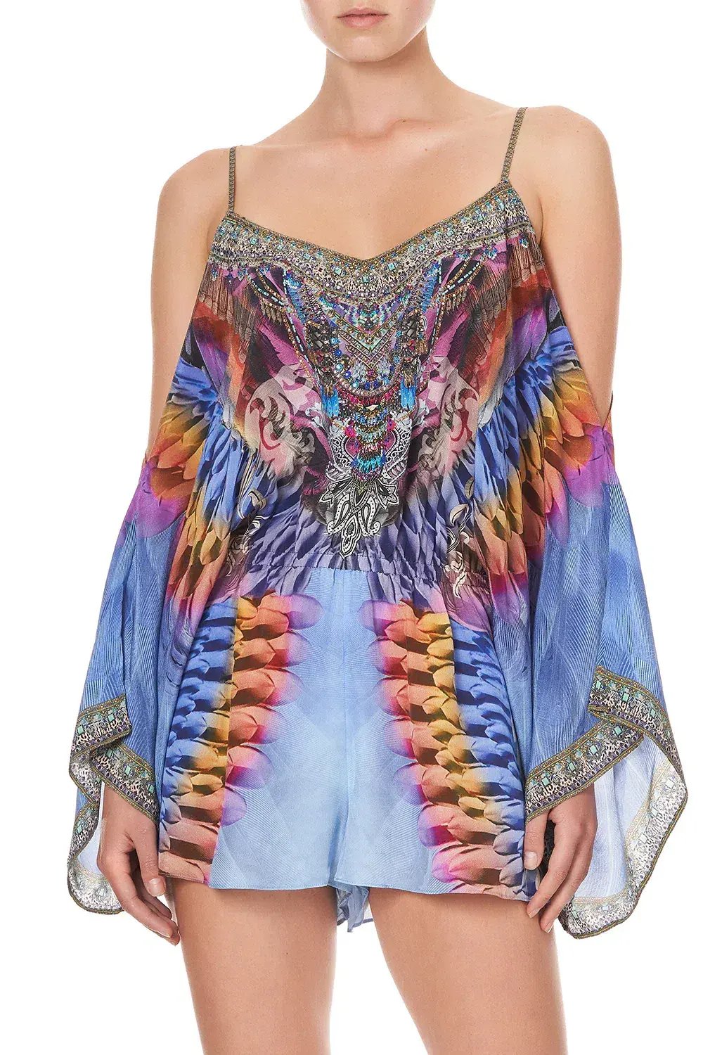 Camilla Franks Drop Shoulder Playsuit Love On The Wing Print Size M /AU 12 photo 3