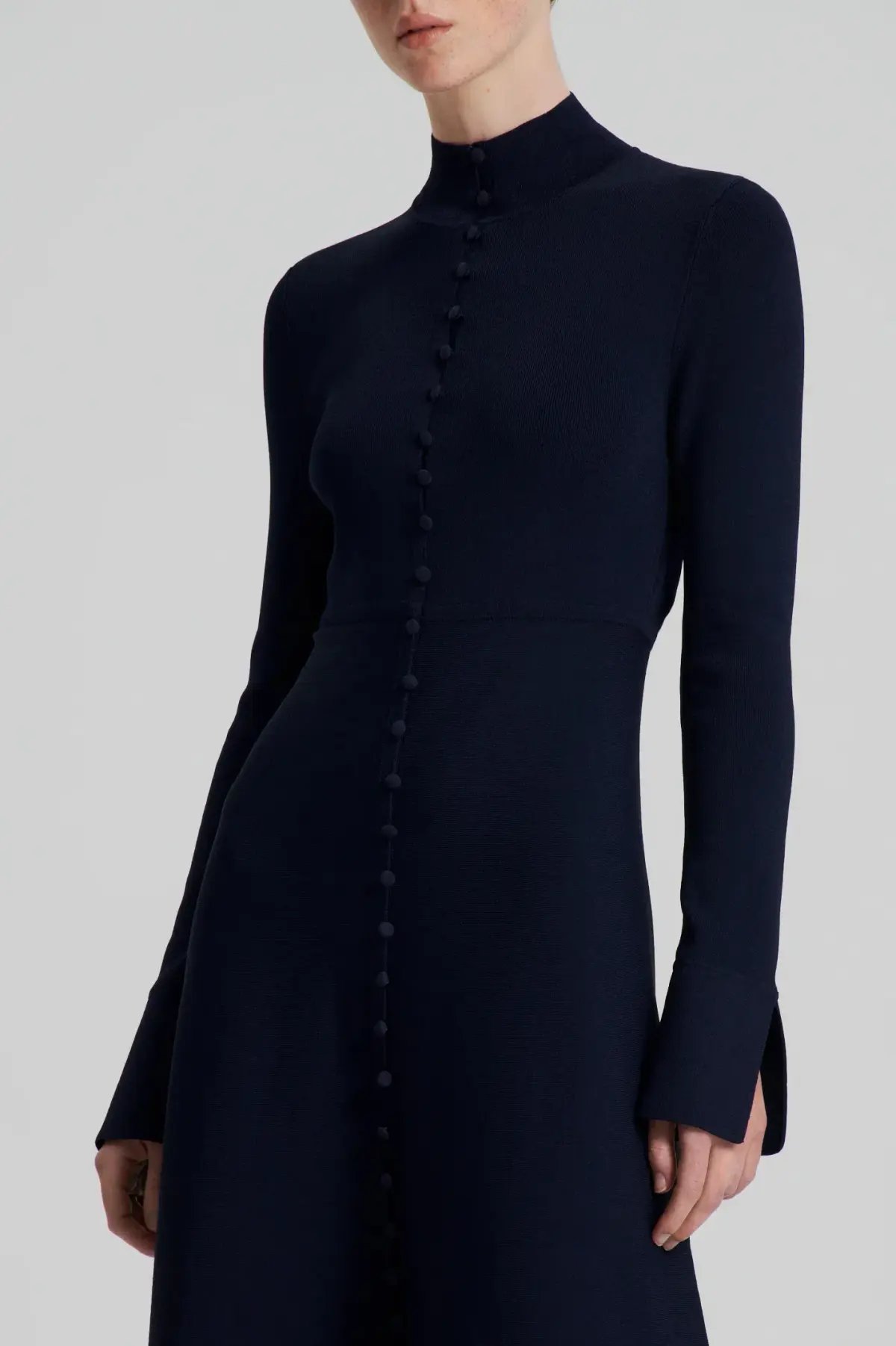 Scanlan Theodore Crepe Knit Button Polo Dress Navy Size M / AU 10 photo 3