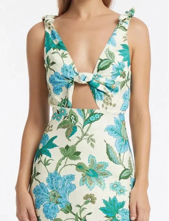 Sir the Label Alexandre Tie Midi Dress Marguerite Floral Print Size 3 / Au 12 photo 2