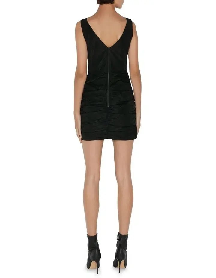 Cue Tech Ruched Mini Dress Black Size 8 photo 3