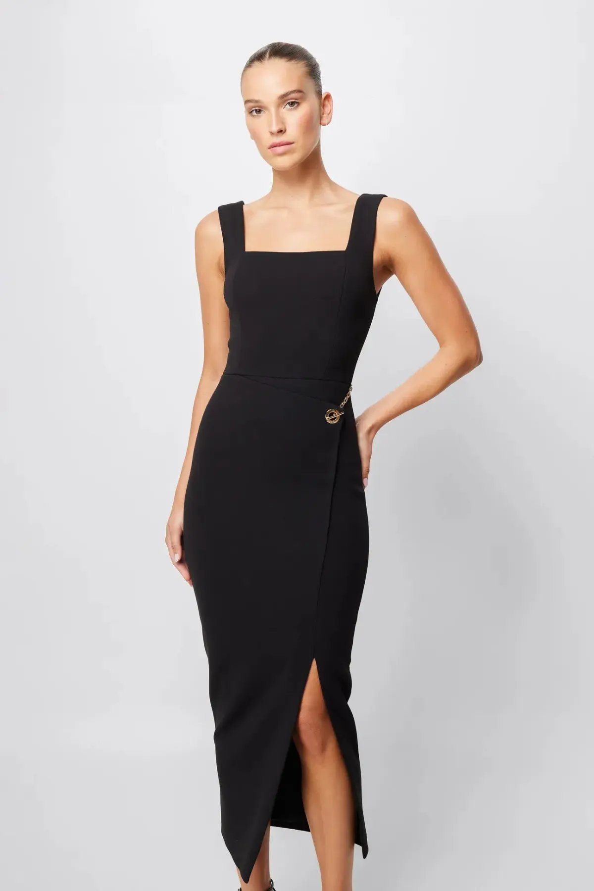 Mossman Envy Midi Dress Black Size AU 10 photo 2