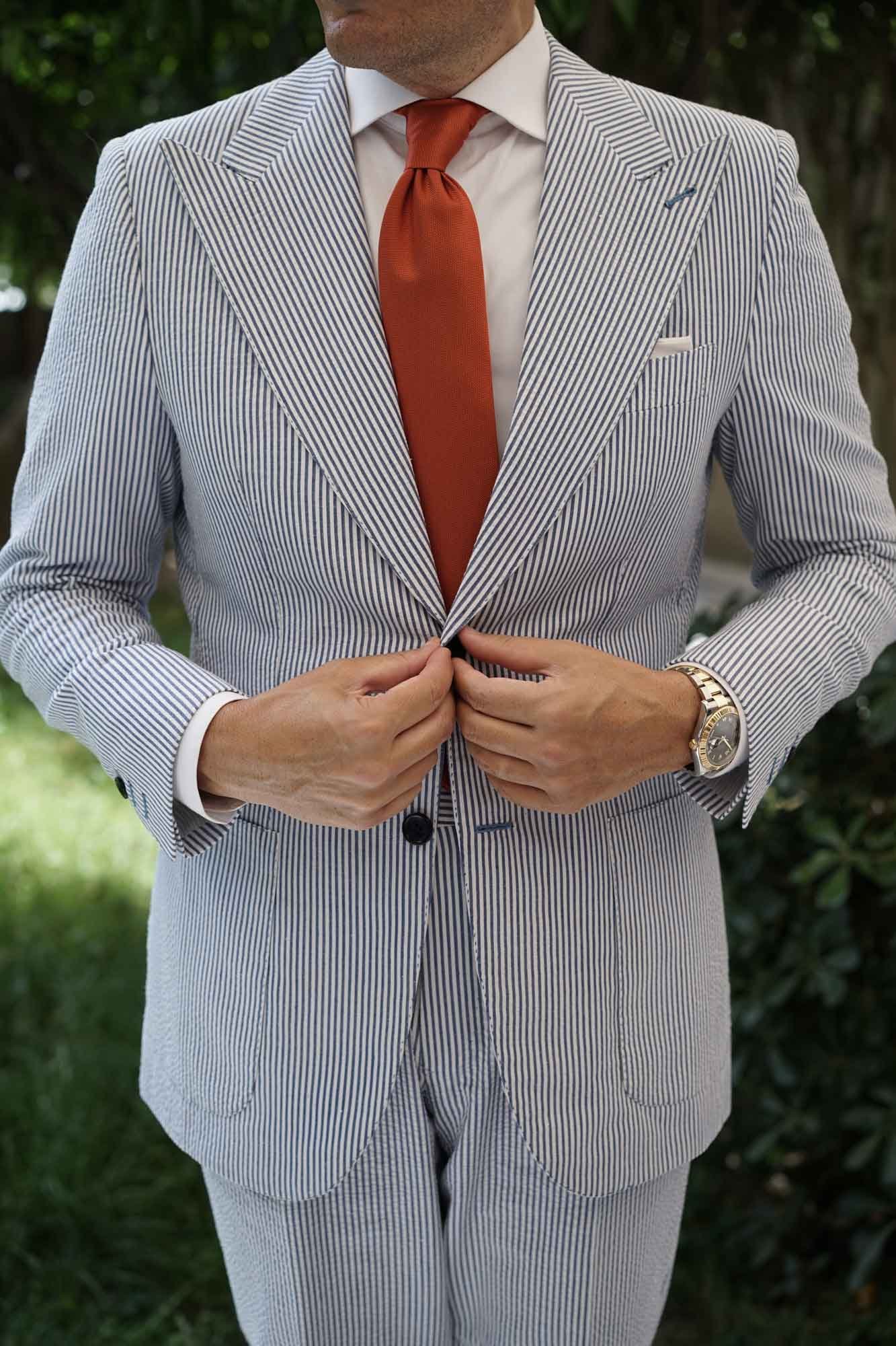 Otaa Burnt Orange Weave Necktie photo 4