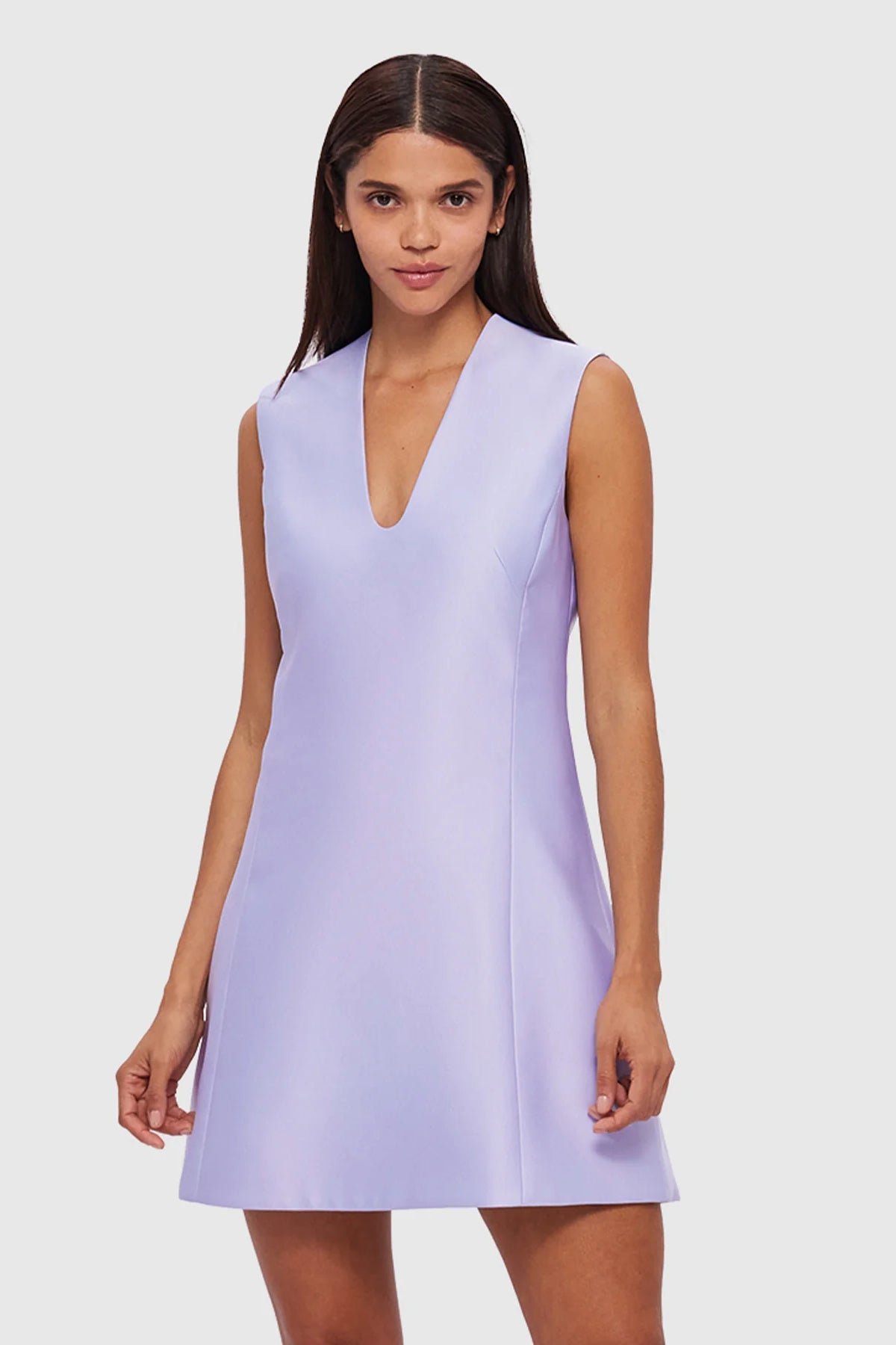 LEO LIN BRIANA V NECK MINI DRESS - LILAC photo 2