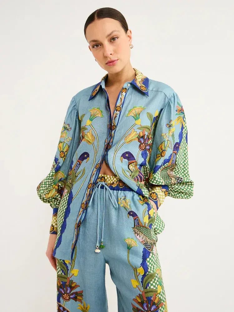 Alemais Gilly Shirt & Pant Set Misty Blue Size AU 6 photo 12