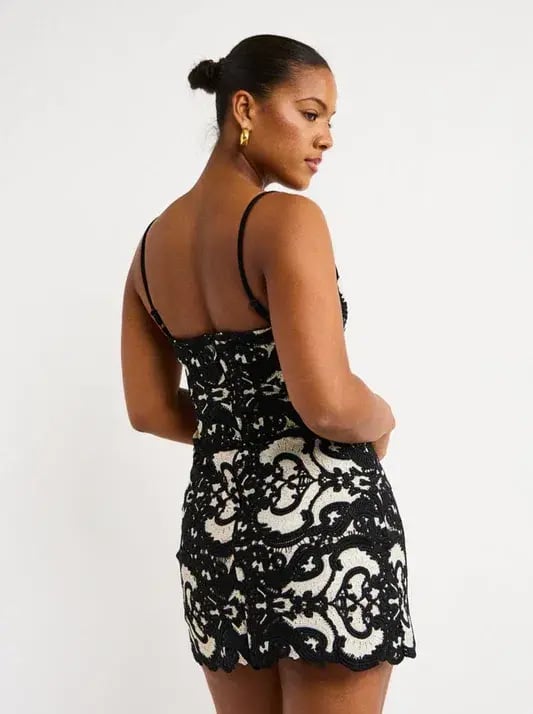 Manning Cartell Material Girls Motif-Embroidery Mini Dress Black Size 6 photo 3