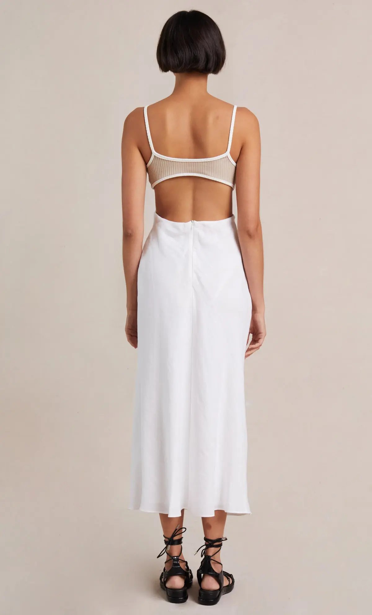 Bec & Bridge Demi Midi Dress Ivory Size 8 photo 3