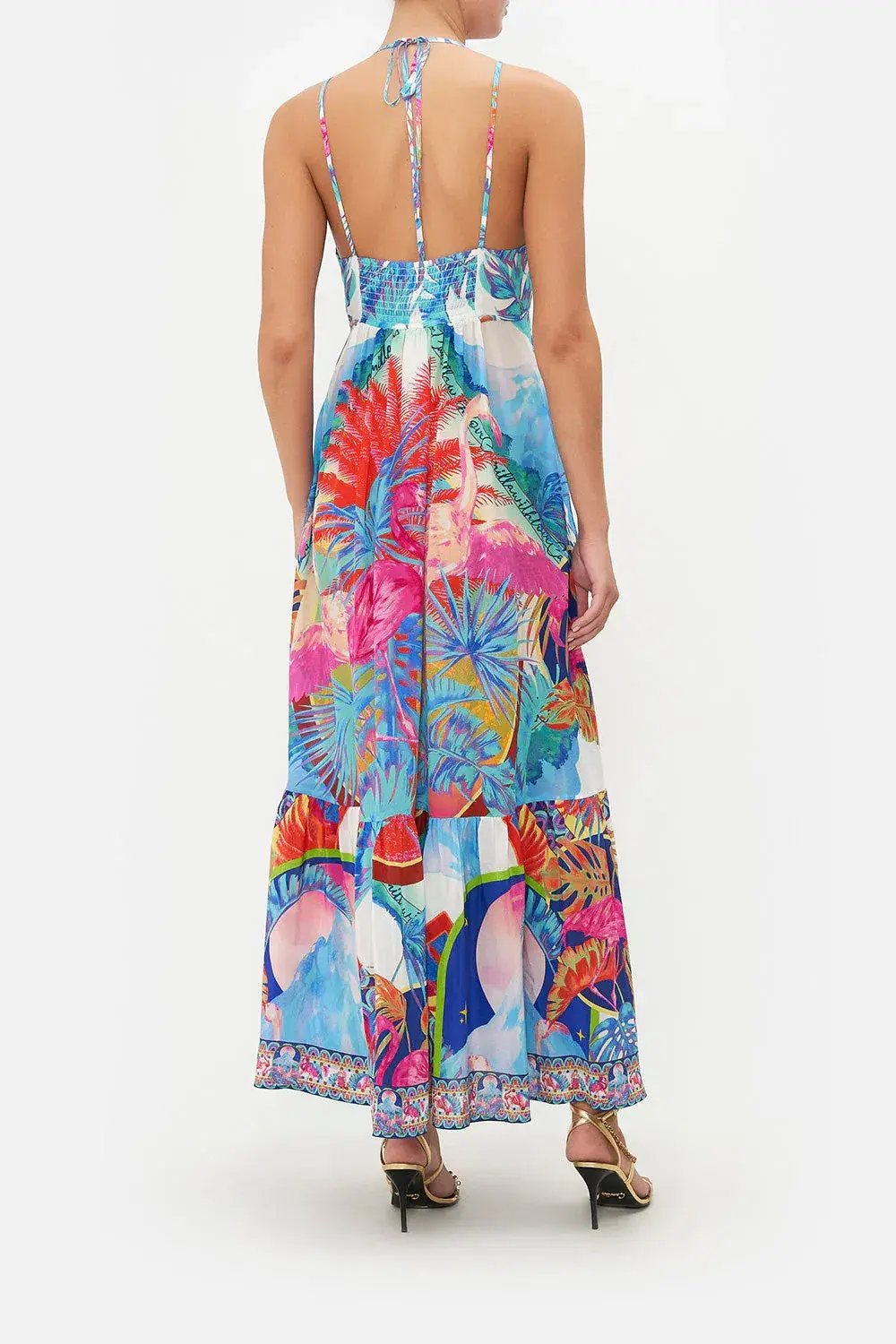 Camilla Flamenco Flamingo Tiered Dress with Hardware Size 14/L photo 3