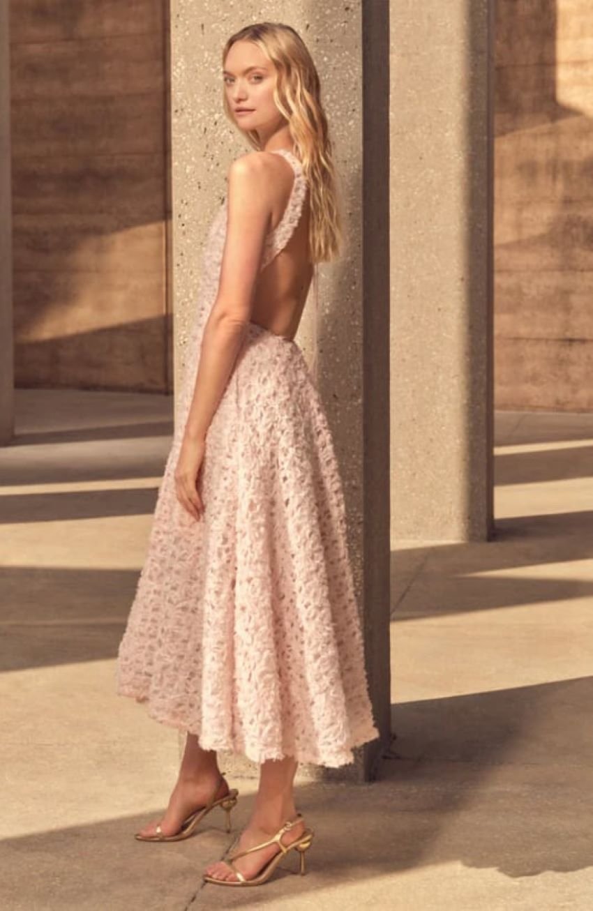 Aje Quintette Backless Midi Dress in Pink photo 4