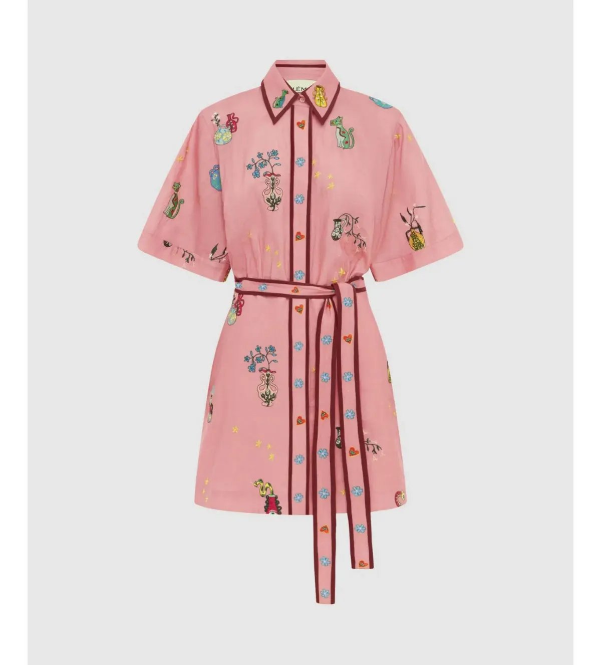 Alemais Timmy Embroidered Mini Dress Pink Size AU 10 photo 4