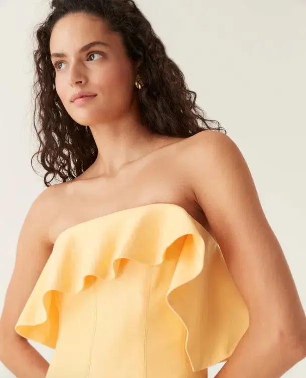Aje Shallows Strapless Gown in Marigold Yellow Size 6 photo 2