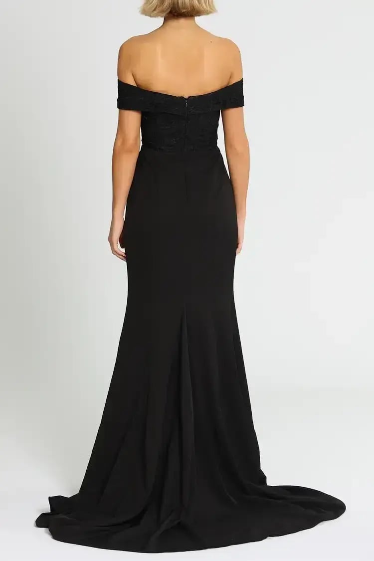 Samantha Rose Gia Lace Bodice Gown in Black Size 12 photo 4