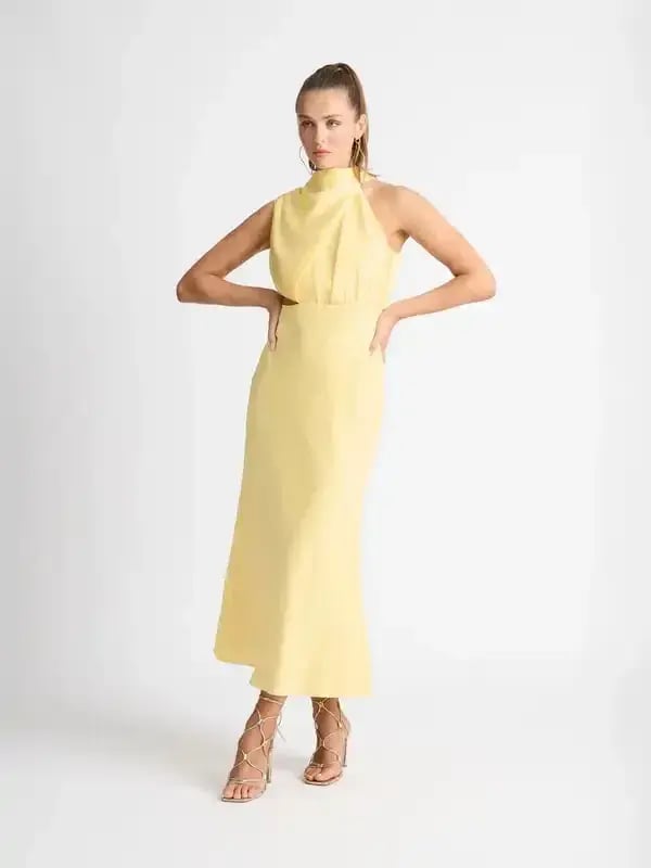 Sheike Allure Dress in Butter Yellow Size 10 photo 2