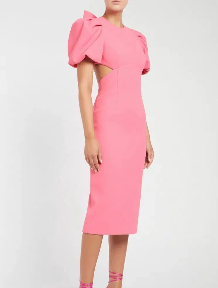 Rebecca Vallance Ally Cut Out Midi Dress Pink Size 6 photo 2