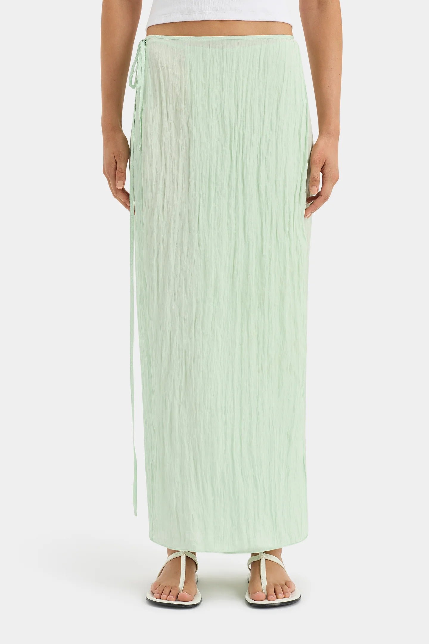 SIR THE LABEL LIGERA WRAP MIDI SKIRT TIE MIDI SKIRT - MINT photo 5