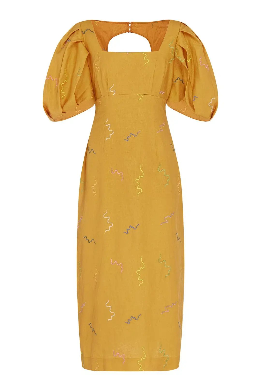 Alemais Sundance Midi Dress Yellow Print Size 6 photo 4