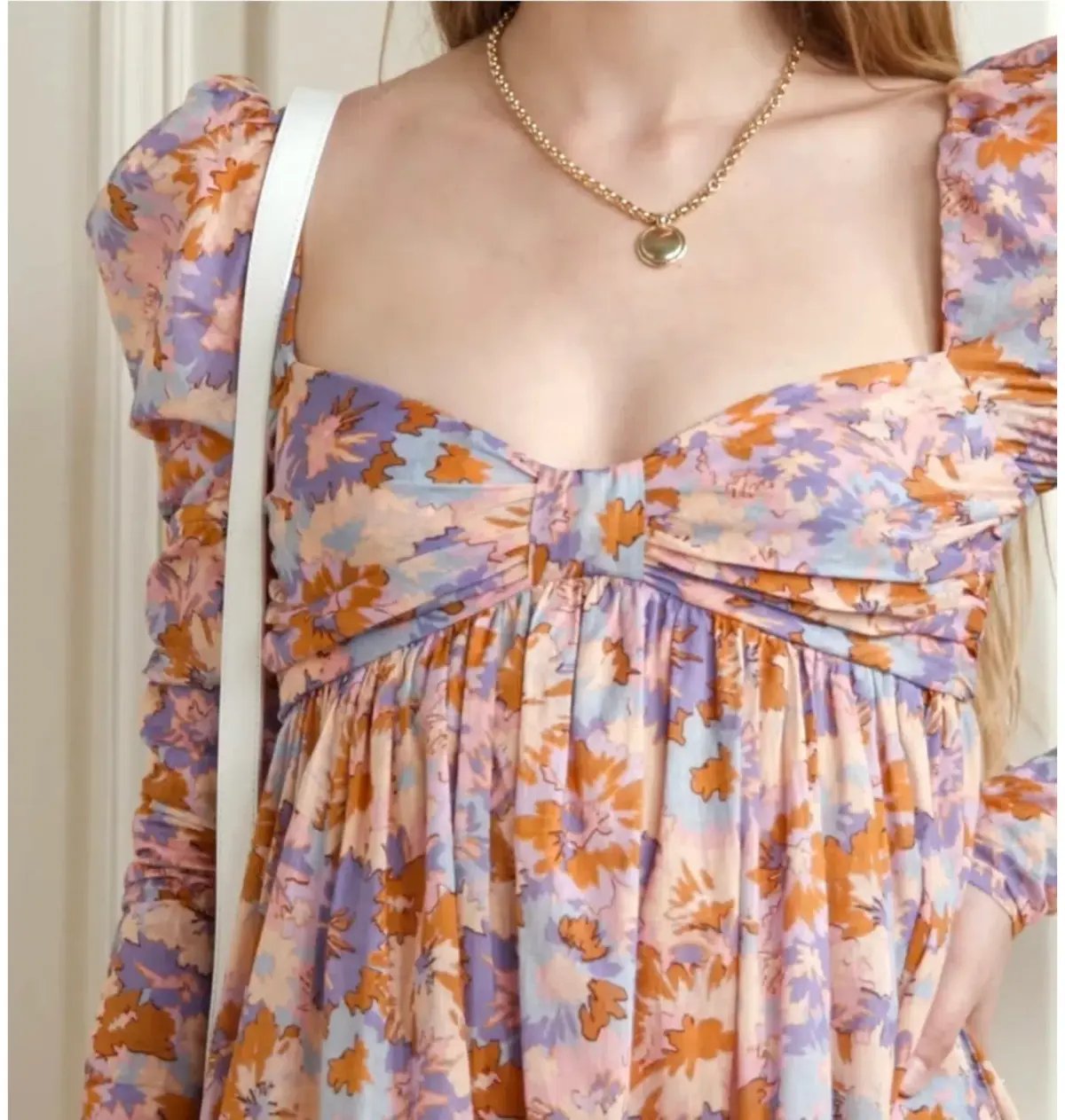 Zimmermann Violet Twist Front Midi Dress Floral Size 0 / AU 8 photo 3