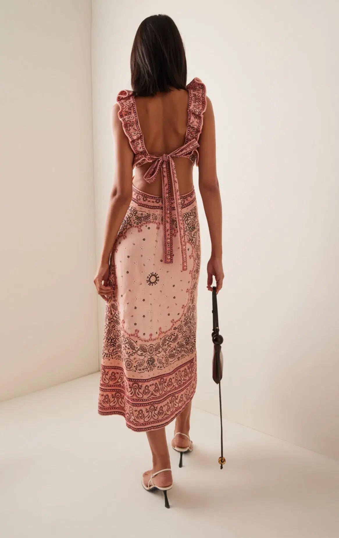 Zimmermann Matchmaker Frilled Midi Pink Bandana  Size 2 / AU 12 photo 3