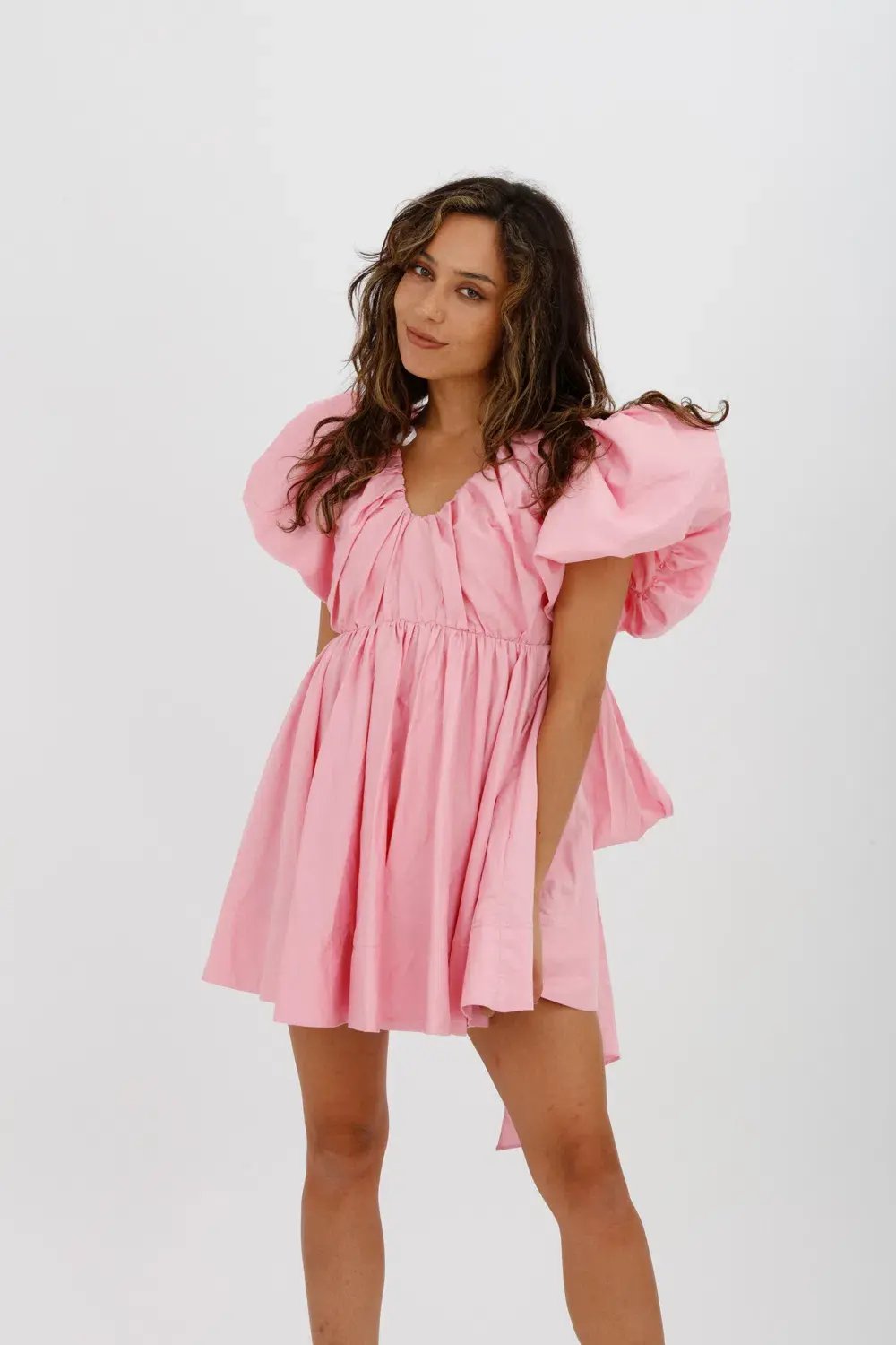 Aje Gretta Bow Back Mini Dress Ballet Pink Size 10 photo 2