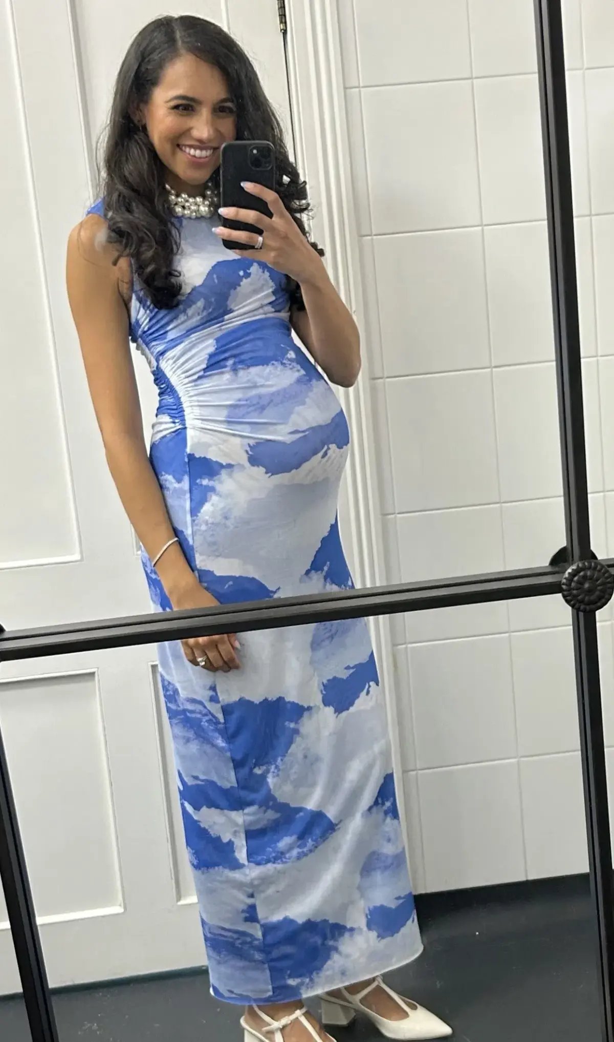 Scanlan Theodore Italian Cloud Print Dress Blue Size AU 6 photo 4