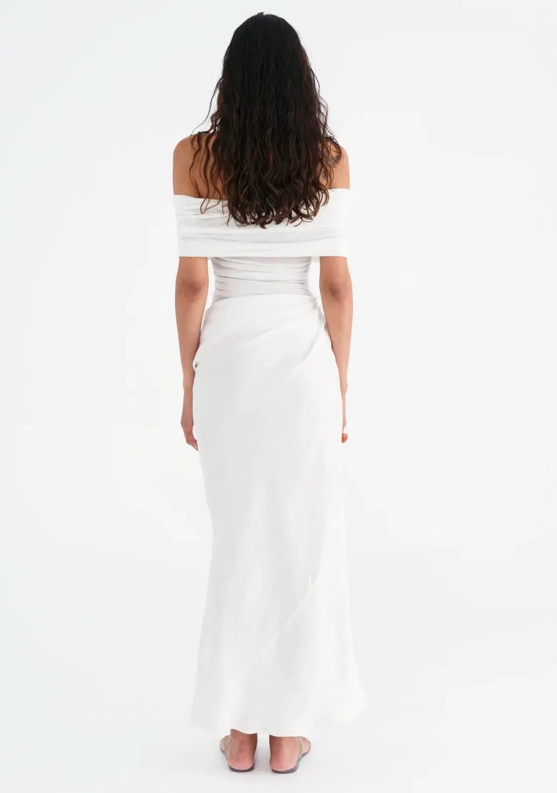 Benni Nico Off Shoulder Maxi Dress in White Size 8 photo 2