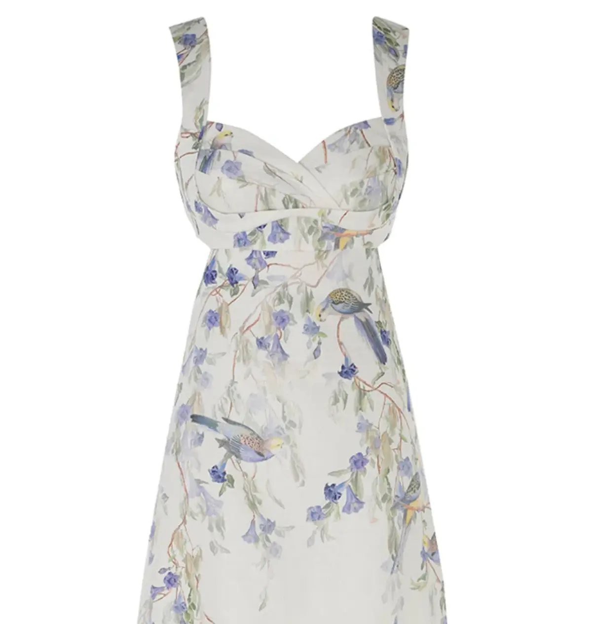 Zimmermann Natura Midi Dress in Blue Birds Size 0P / AU 6 photo 6
