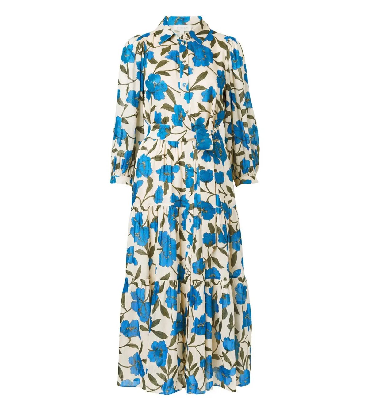 Witchery Blue Violet Silk Linen Shirt Midi Dress Lapis Size 8 photo 5