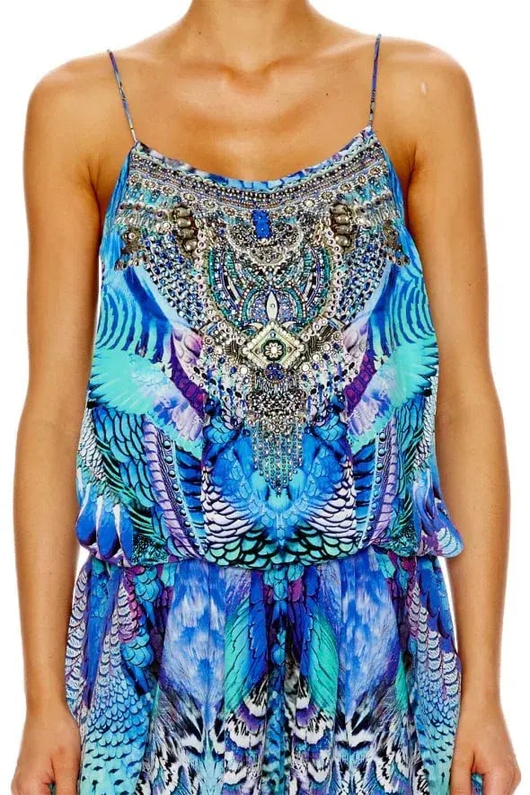 Camilla Shoestring Strap Playsuit Moon Dance Size 8 photo 2