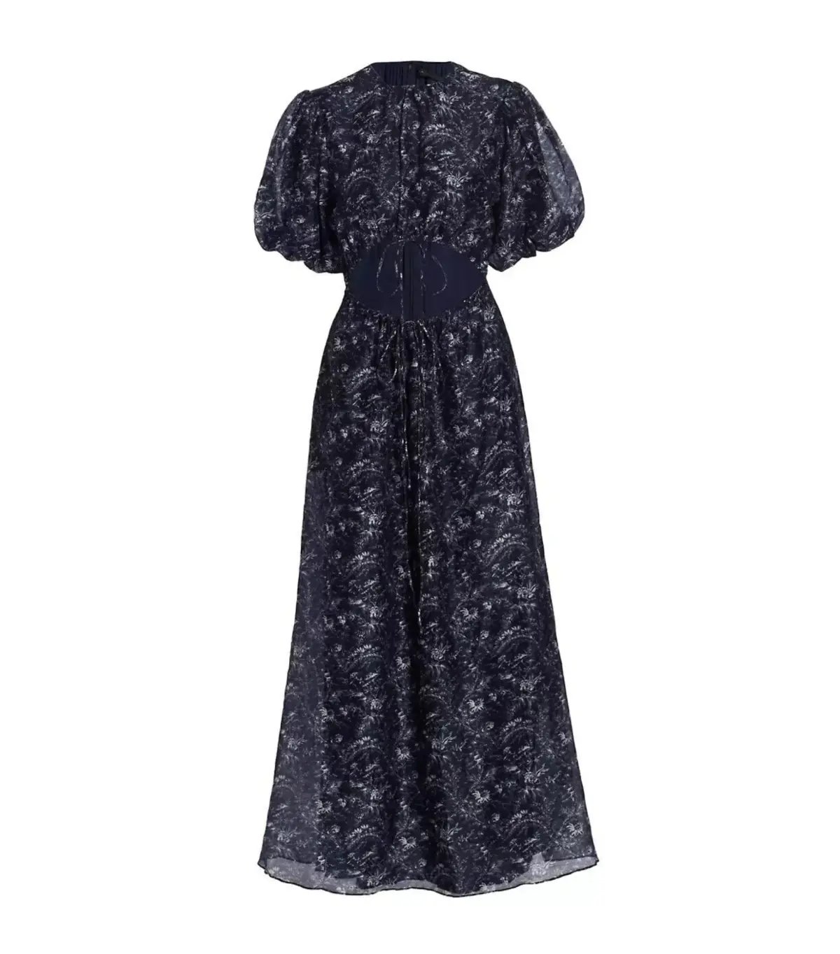 White Closet navy floral flowing dress size 8 photo 28