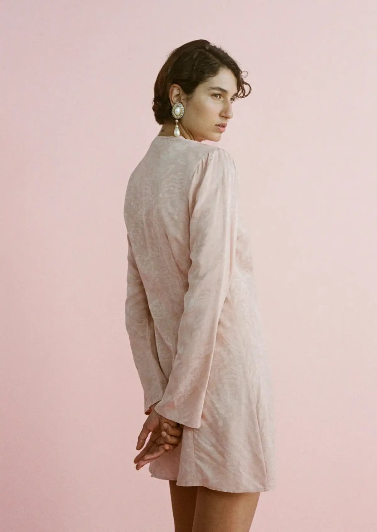 Lovaan Isla Brushed Rose Dress Silk Linen Brushed Rose Size 8 photo 3