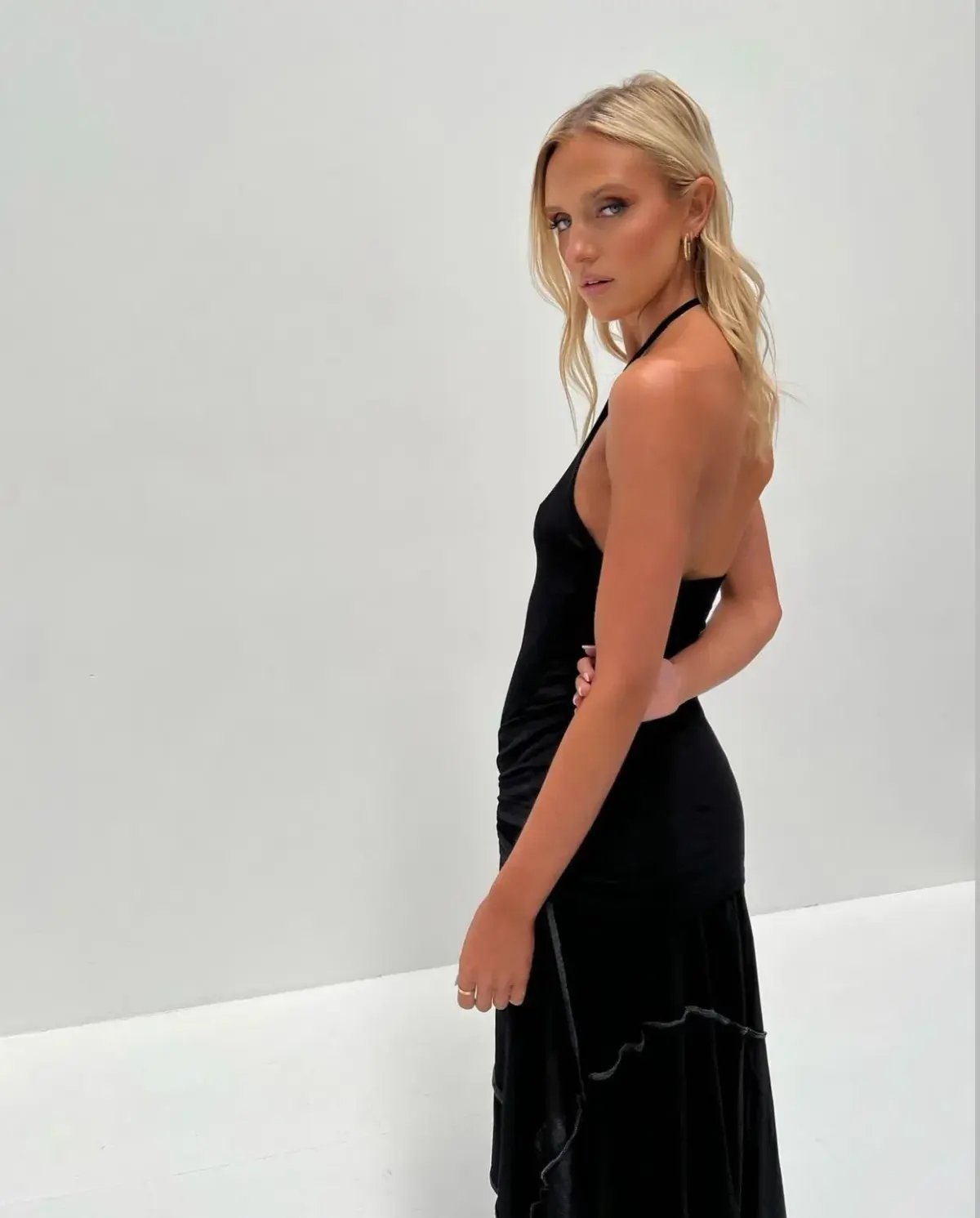 Diesel Draped Halter Neck Dress Black Size 10 photo 3