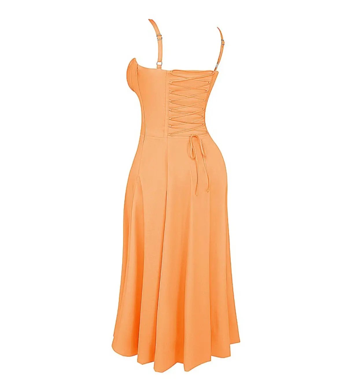 House of CB Carmen Bustier Midi Sundress Tangerine Size XS/AU 6 photo 7