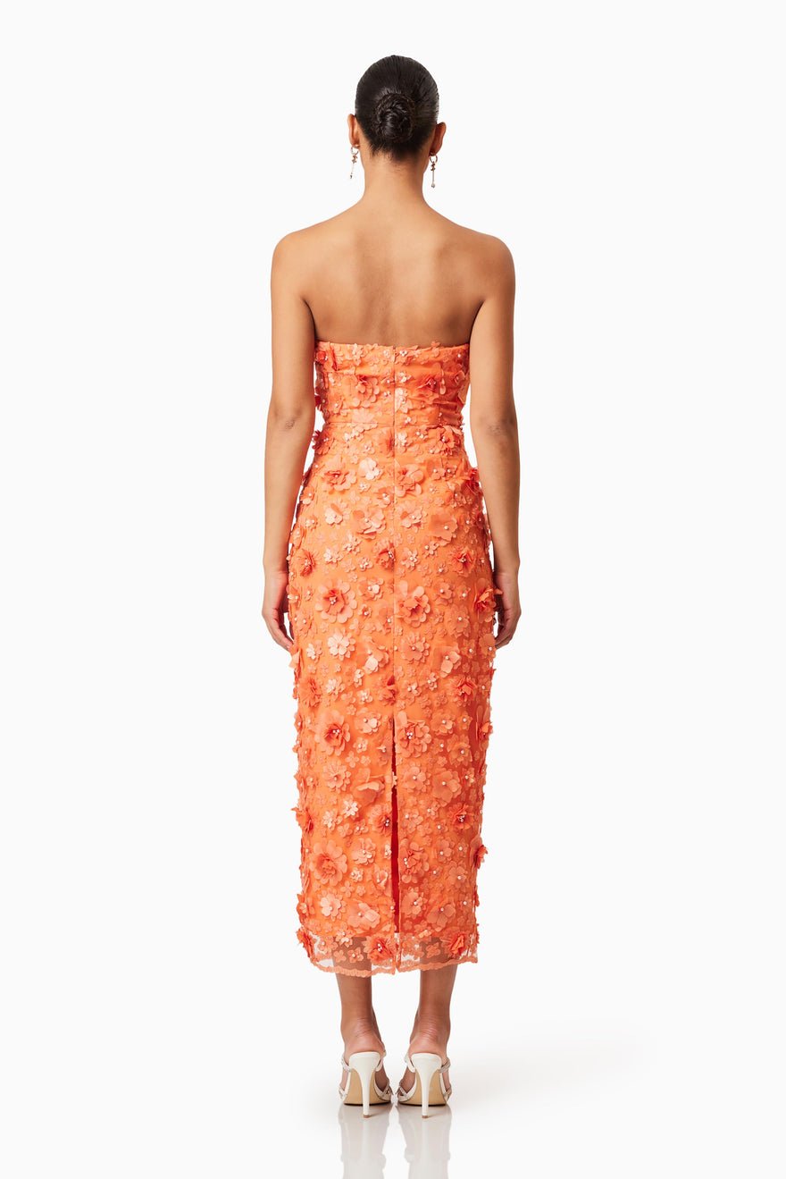 Elliatt Bluebell Midi Dress - Orange photo 4