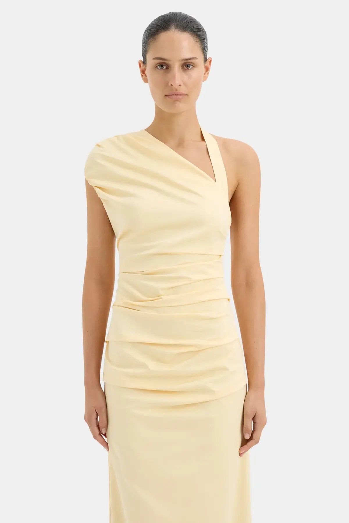 Sir The Label Giacomo Gathered Gown Butter Yellow Size 4/ AU 14 photo 3