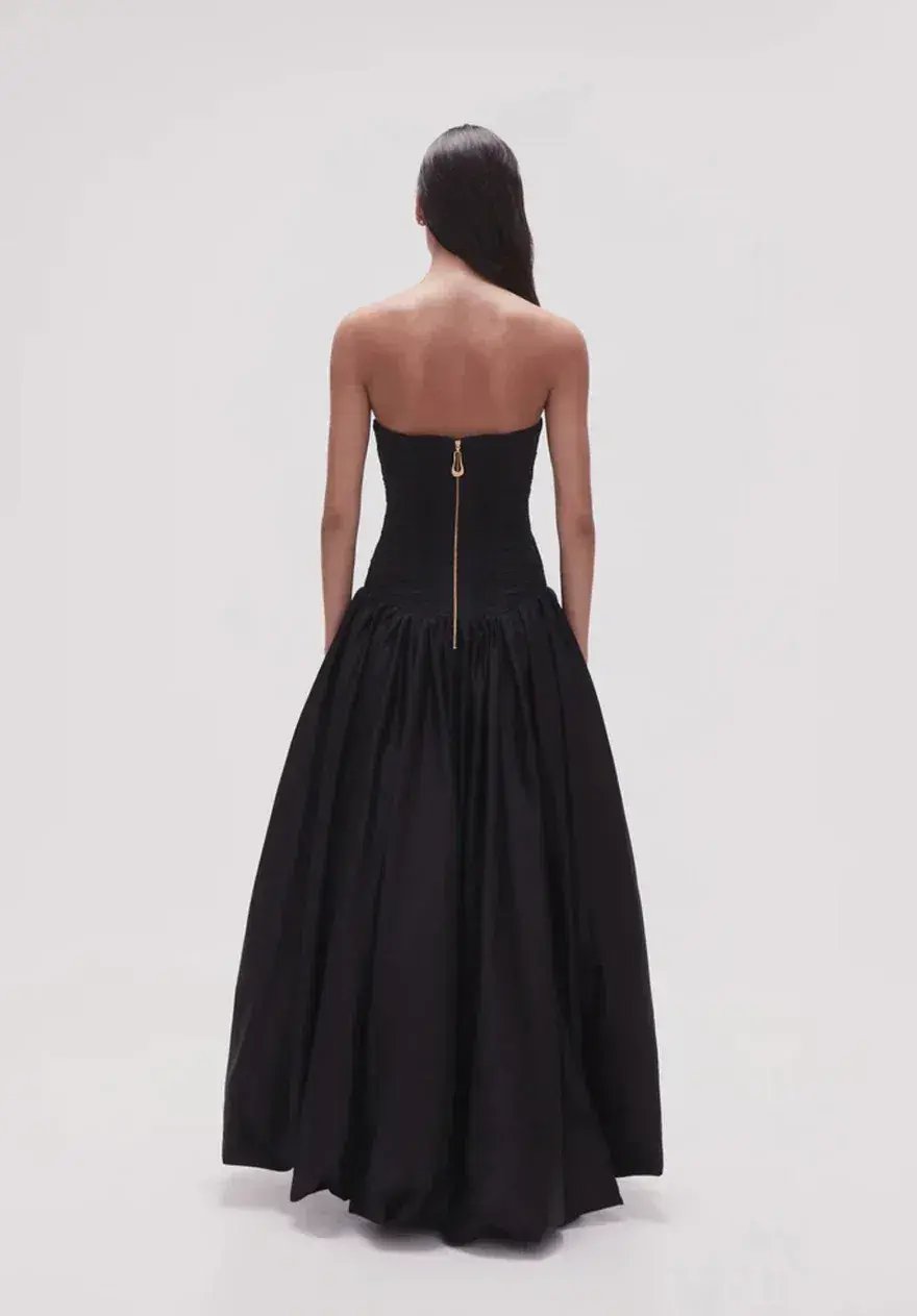 Aje Violette Bubble Hem Maxi Dress Black Size 12 photo 5