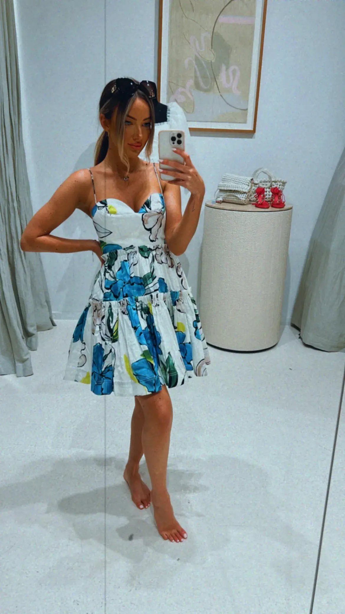 Aje Maya Tiered Mini Dress Cool Camellia Size AU 4 photo 3