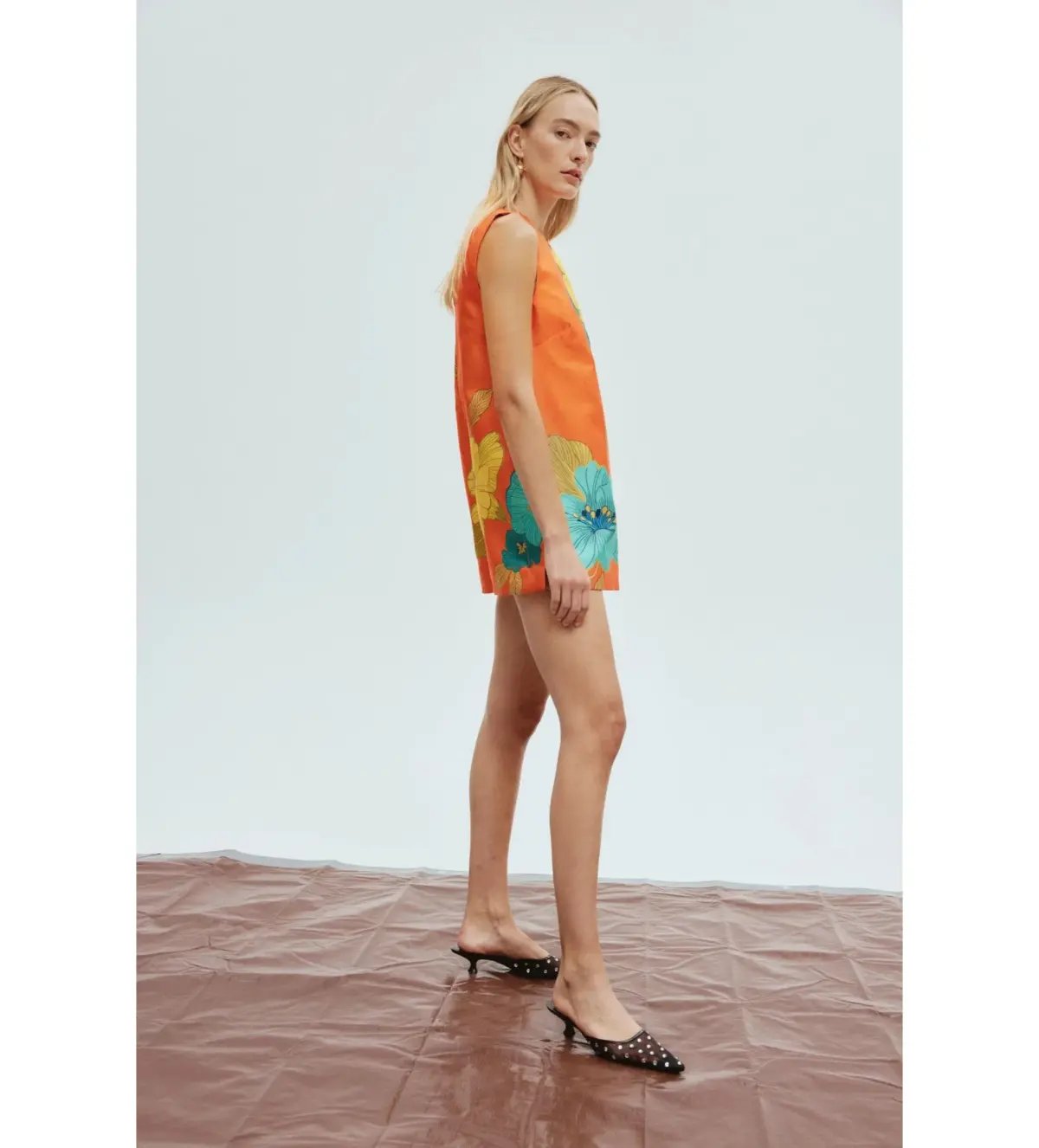 Alemais Piato Mini Dress Orange Floral Size AU 10 photo 2