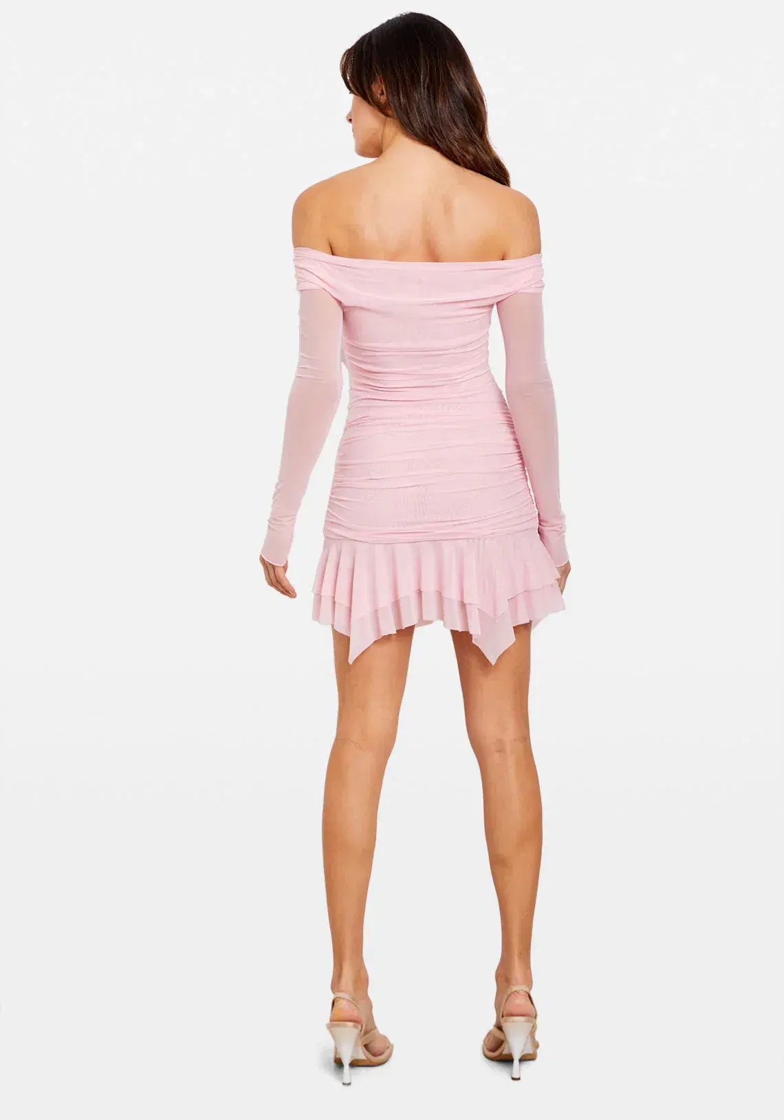 Chosen By Tuchuzy Off Shoulder Mesh Rose Mini in Bubblegum Size S / 8 AU photo 5