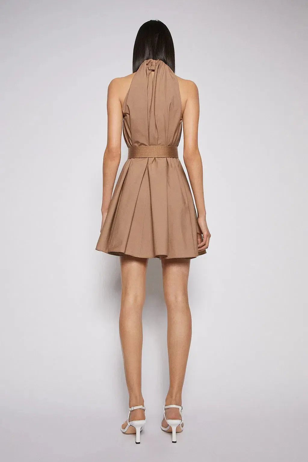 Scanlan Theodore Cotton Strapping Mini Dress Cashew Size 8 / S photo 2
